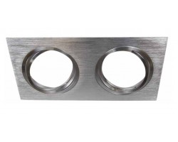 Foco basculante cuadrado empotrar Aluminio texturizado, para 2 Lámparas AR111/QR111